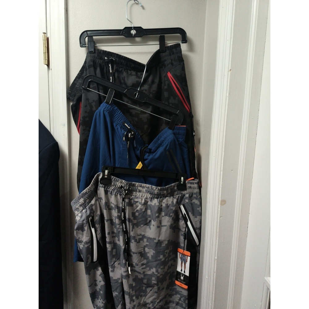 New Lot Of 3 Spyder Men's Active Short Size XXL Black Blue Gray NWT